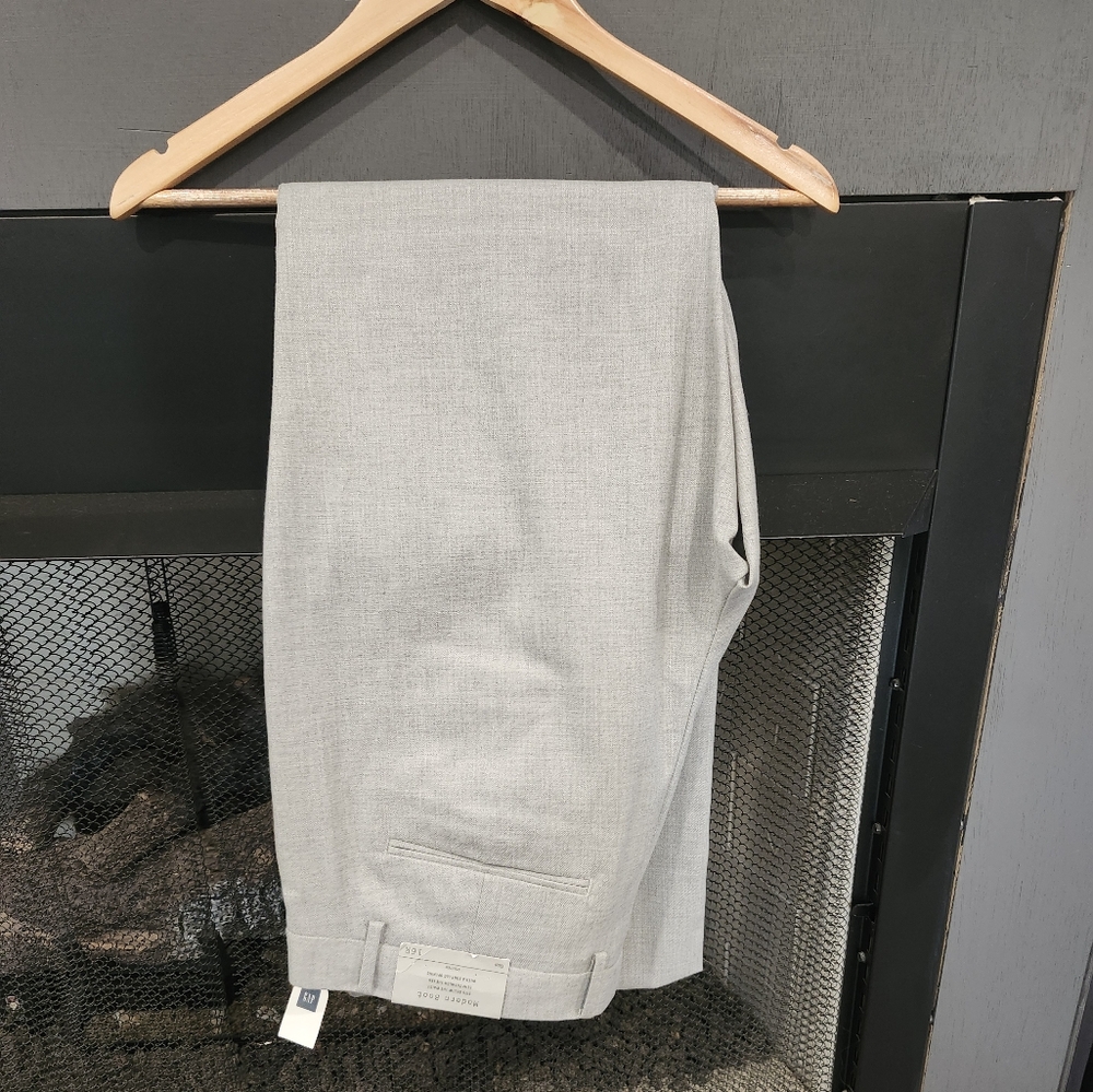 GAP trousers, heathered gray, 16, modern boot cut. BNWT